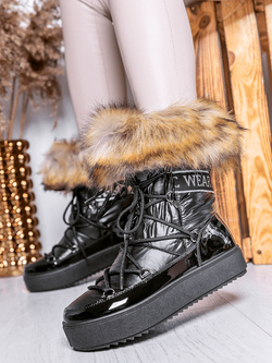 Damskie śniegowce czarne HY821