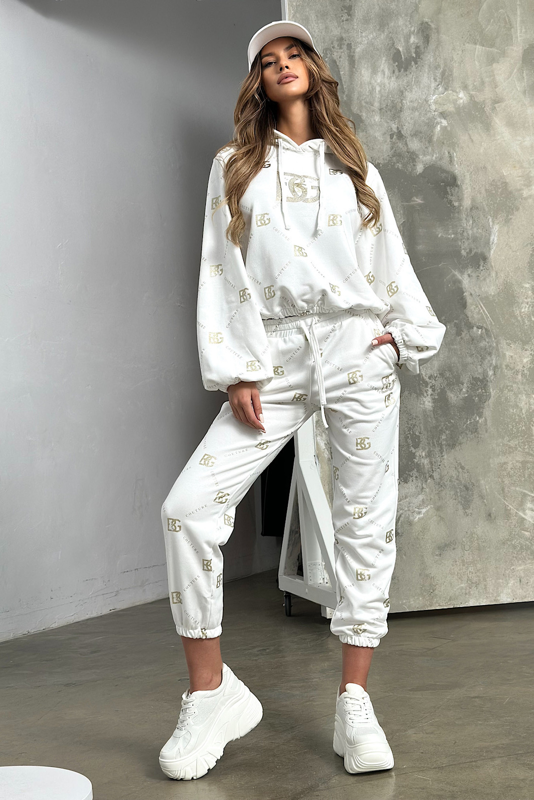 DRES DAMSKI BG HOLO | BIAŁY - ZŁOTY