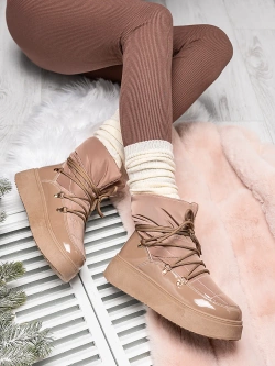 Damskie śniegowce brązowe HY855-65