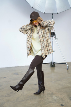 Koszula damska BG Pattern | piaskowy beż