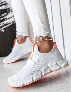 Damskie buty sportowe biało-pomarańczowe YF608-3