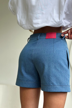 SZORTY DAMSKIE BG DENIMS | CIEMNY NIEBIESKI