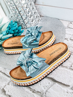 Damskie klapki niebieskie P5113N