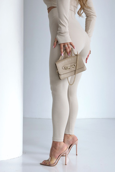 Legginsy damskie BG Taste | jasny beż