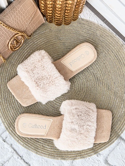 Damskie beżowe klapki ST-31BE