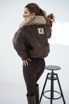 Kurtka damska BG Luxury | gorzka czekolada