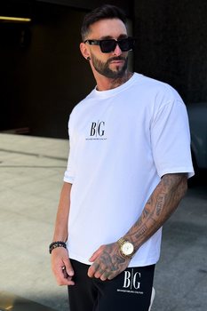 T-SHIRT MĘSKI BG FIFI | BIAŁY