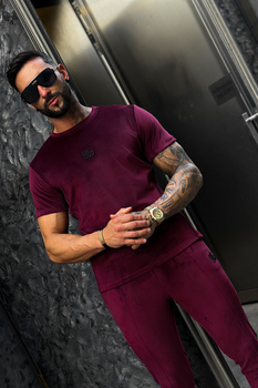 T-SHIRT MĘSKI BG SILK | BORDOWY