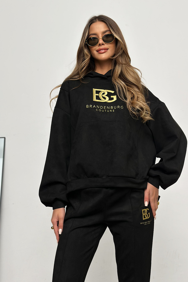 DRES BG ROYAL SUEDE BRANDENBURG COUTURE | CZARNY