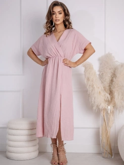 Muślinowa sukienka midi z rozcięciem Irene