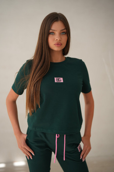 T-SHIRT DAMSKI BG SHIP | BUTELKOWA ZIELEŃ