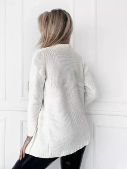 Damski krótki kardigan ecru 6851E