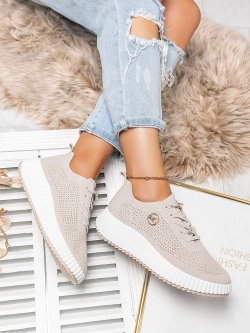 Damskie buty sportowe szarobeżowe TL550-33