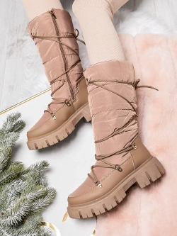 Damskie śniegowce wysokie brązowe HY858-65