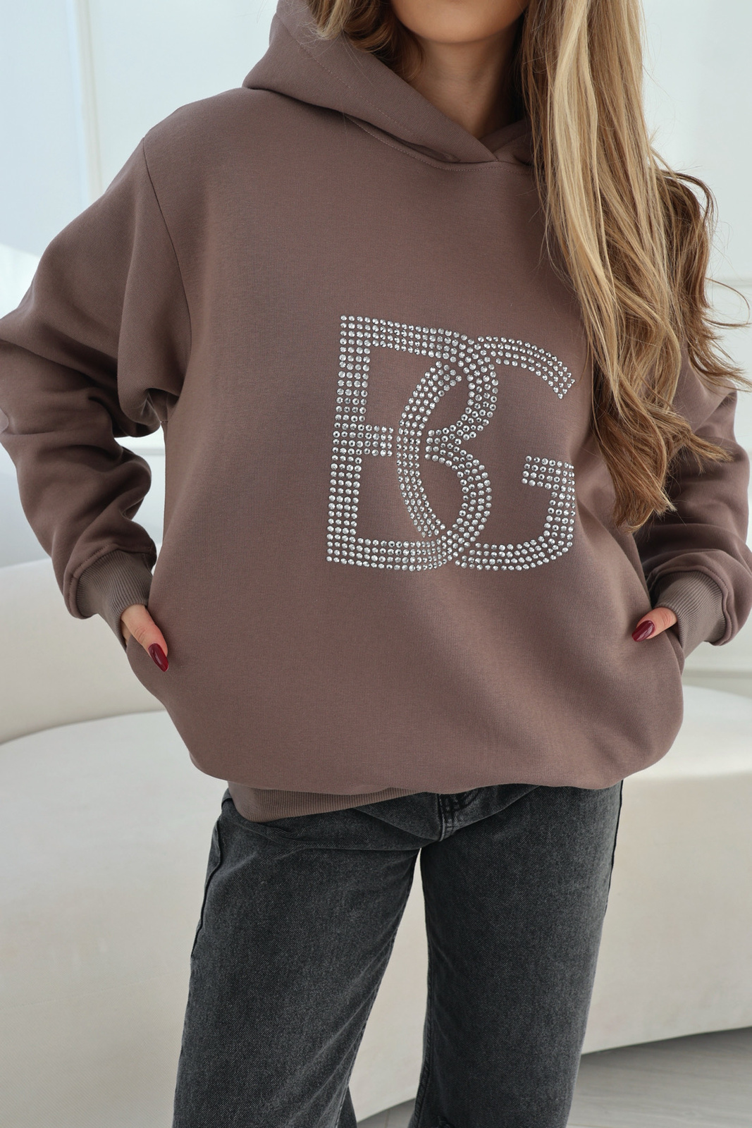 Bluza damska BG Diamond | cappuccino