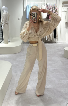 Kimono AŻUROWE gwiazdki - beżowe