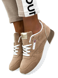 Damskie sneakersy camelowe BK938-63BE