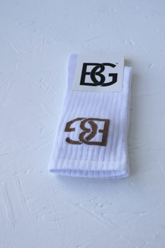 Skarpety BG Login | biały - beż