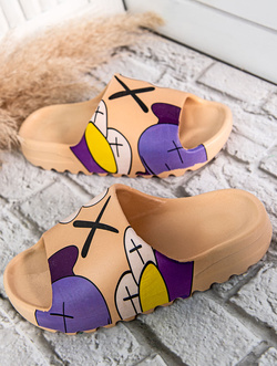 Damskie klapki beżowe CK240-63