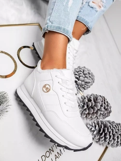 Damskie białe ocieplane buty sportowe TL233-9