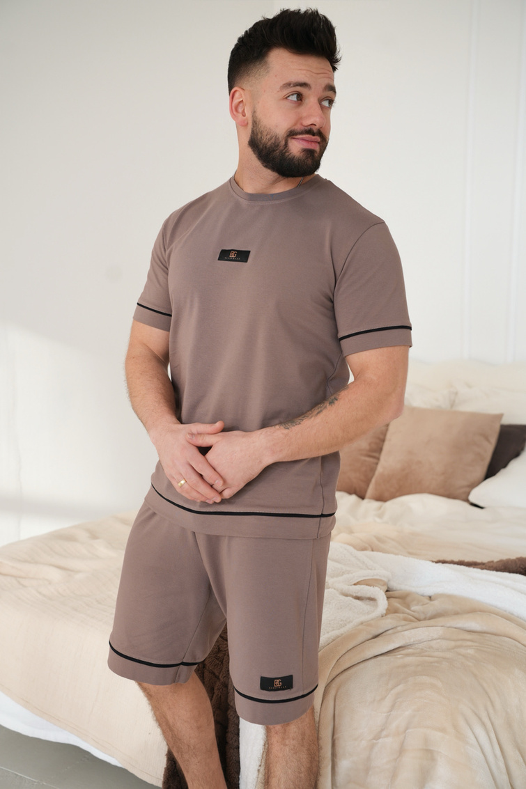 Komplet piżama męska BG Nightmare | cappuccino