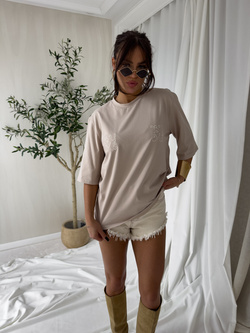 T-shirt LOWE – jasny beż