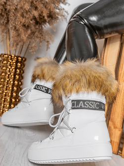 Damskie śniegowce białe HY821-9