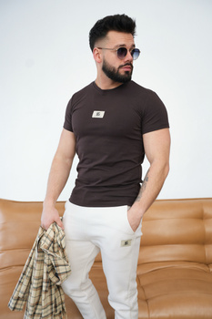 T-Shirt męski BG Malik | gorzka czekolada