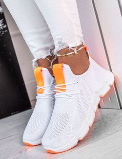Damskie buty sportowe biało-pomarańczowe YF608-3