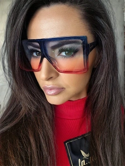 Damskie okulary przeciwsłoneczne czerwono-niebieskie OK55CN