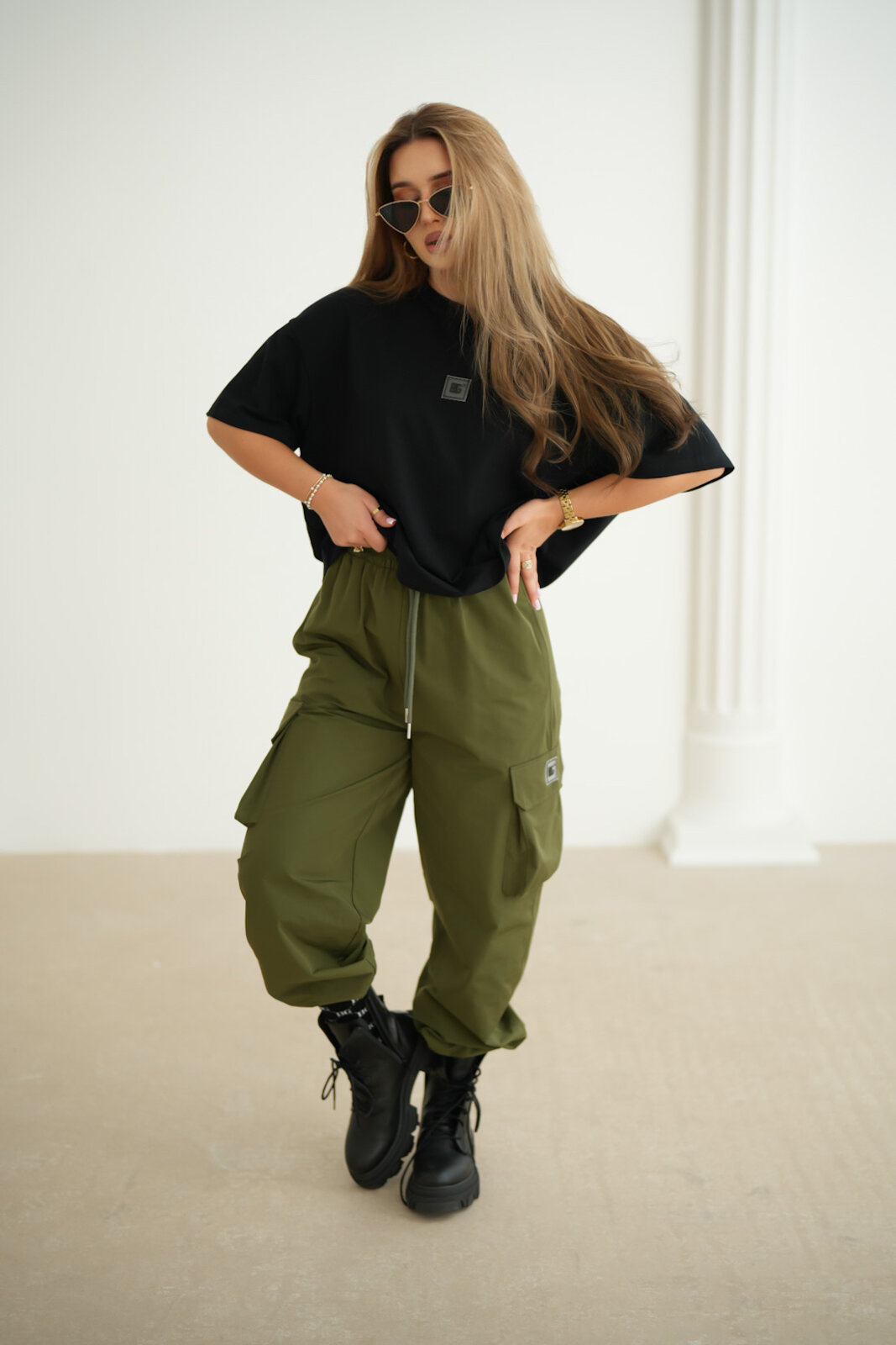 SPODNIE DAMSKIE BG EGO | KHAKI