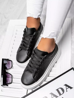 Damskie buty sportowe czarne na platformie BO-109C