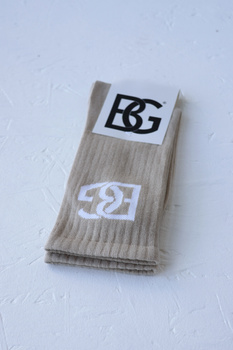 Skarpety BG Login | beż - biały