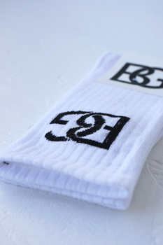 Skarpety BG Login | biały - czarny