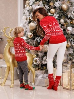 Dziecięcy sweter świąteczny czerwony 82312