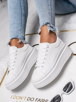 Damskie buty sportowe białe na platformie BO-109B