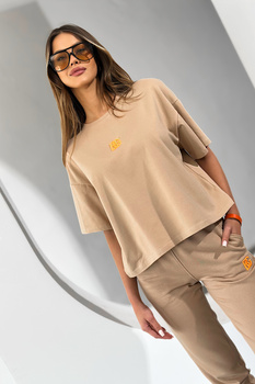 T-SHIRT DAMSKI BG WATCH ME | BEŻ