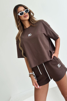 T-SHIRT DAMSKI BG NEXT | CZEKOLADOWY