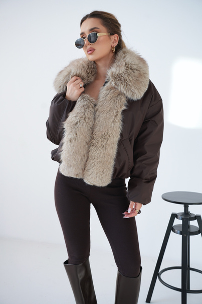 Kurtka damska BG Luxury | gorzka czekolada