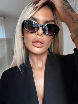 Damskie okulary przeciwsłoneczne czarne OK17C