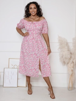 Sukienka hiszpanka midi z rozcięciem Lisa