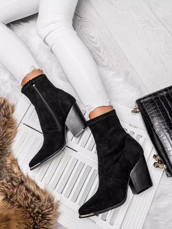 Damskie botki kowbojki czarne A5619