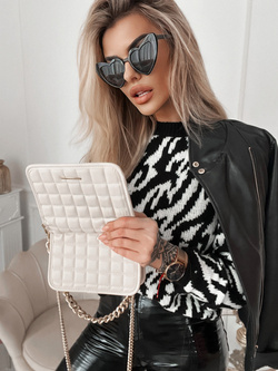 Damski sweter zebra biało czarny 62226BC