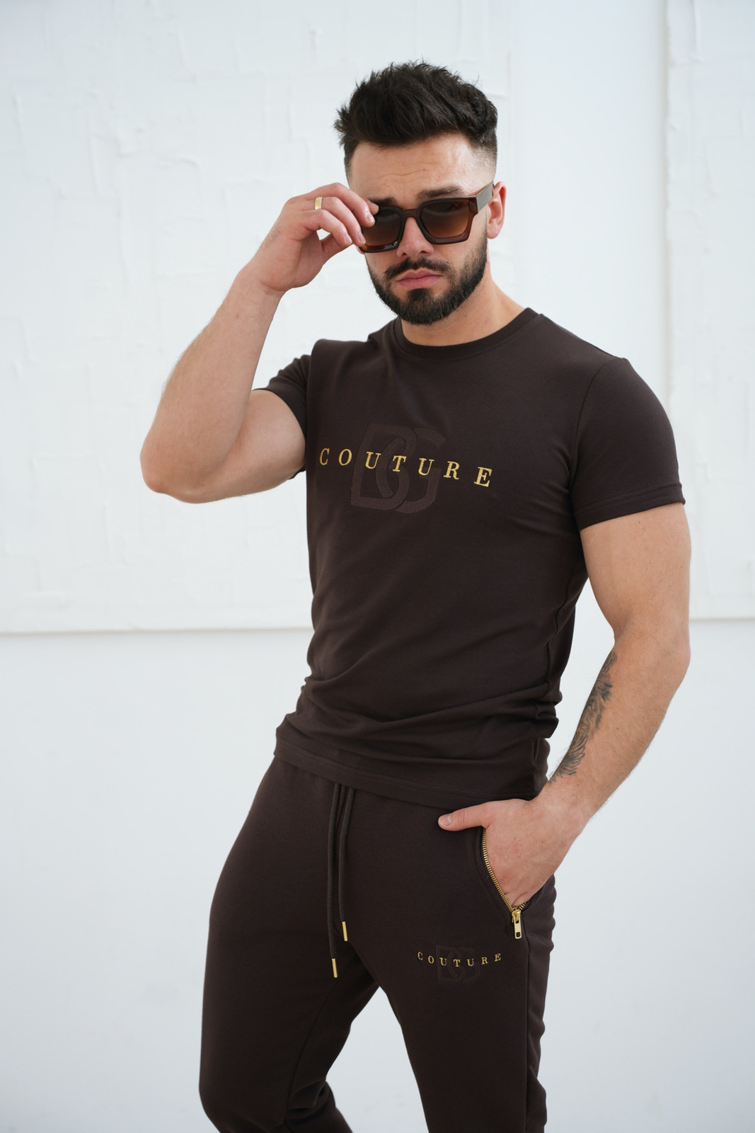 T-Shirt męski BG Fito | gorzka czekolada