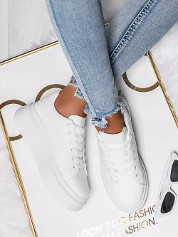 Damskie buty sportowe białe na platformie BO-109B