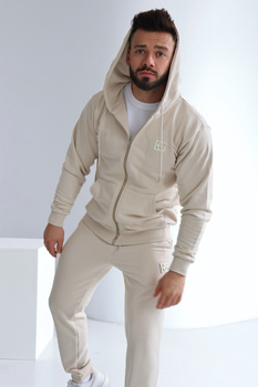 BLUZA MĘSKA BG ZIPPY | JASNY BEŻ