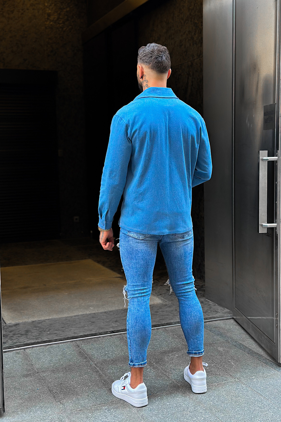 KOSZULA MĘSKA BG DENIMO | NIEBIESKI JEANS