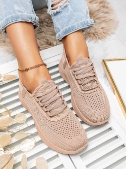 Damskie buty sportowe ciemnobeżowe PDJ269-63