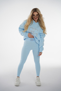 LEGGINS BG GLITTER | BŁĘKITNY