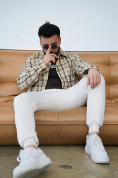 Koszula męska BG Pattern | piaskowy beż